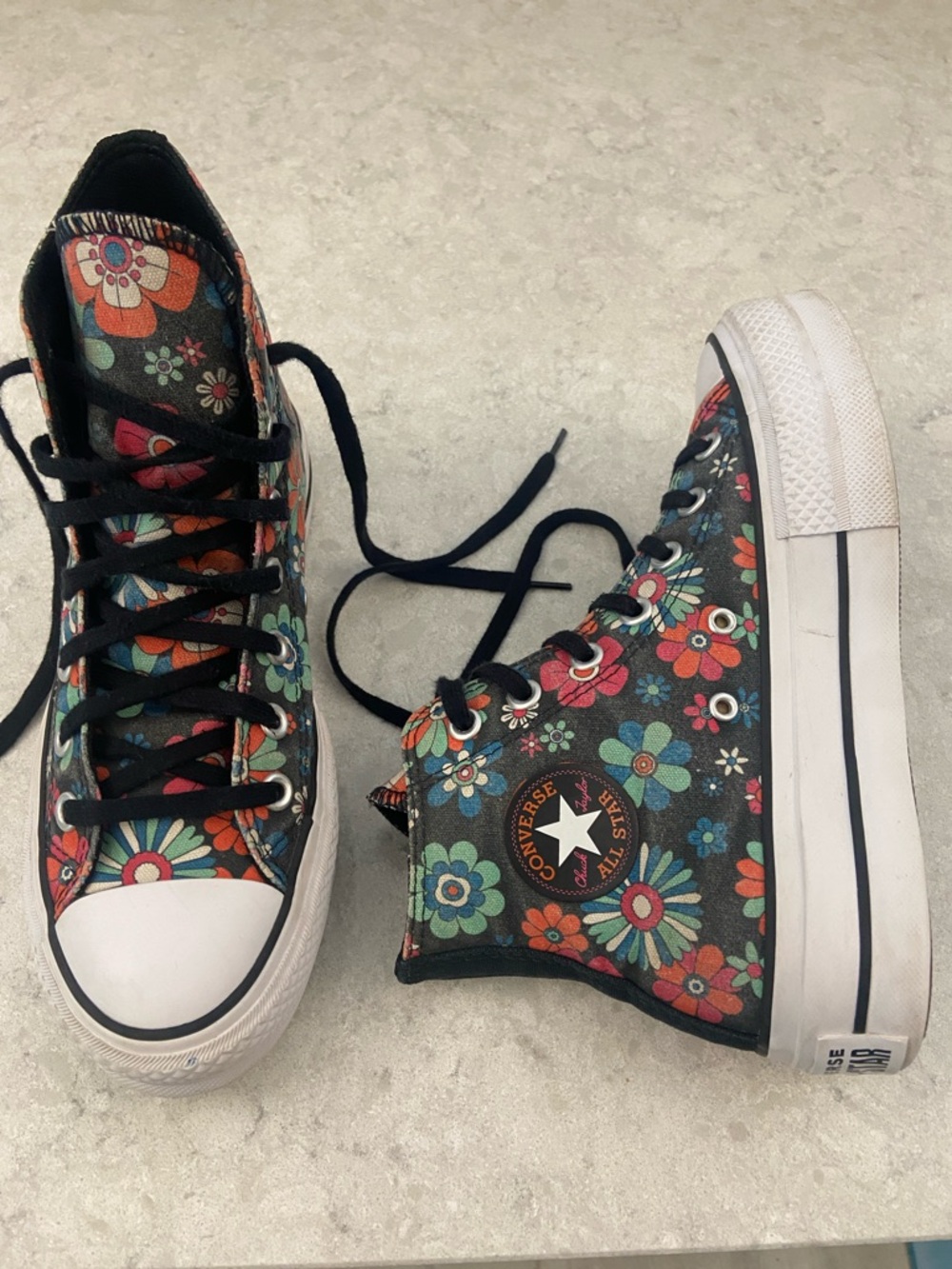 Sale! Converse Chuck Taylor All-Star Lift Platform High-Top Floral Sneakers,sz 6